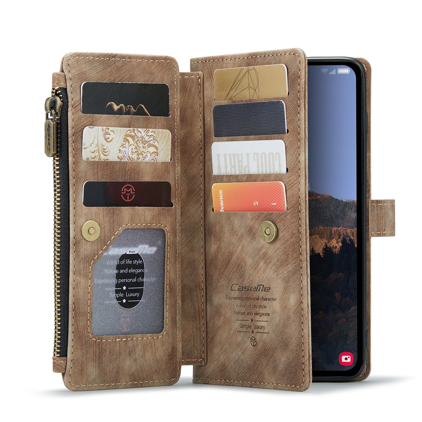 CASEME C30 Series Anti-drop PU Leather Phone Case for Samsung Galaxy A14 5G Zipper Pocket Wallet Stand Phone Cover with Multiple Card Slots CASEME C30 Series Anti-drop PU Leather Phone Case for Samsung Galaxy A14 5G Zipper Pocket Wallet Stand Phone Cover with Multiple Card Slots